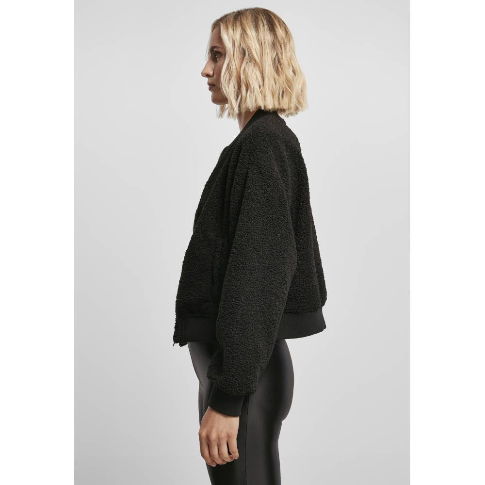 Urban Classics - Oversized Sherpa Jacket bomber - Noir